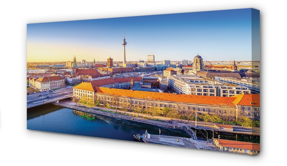 PL Tulup Obrazy na płótnie Niemcy Berlin rzeka mosty 100x50cm