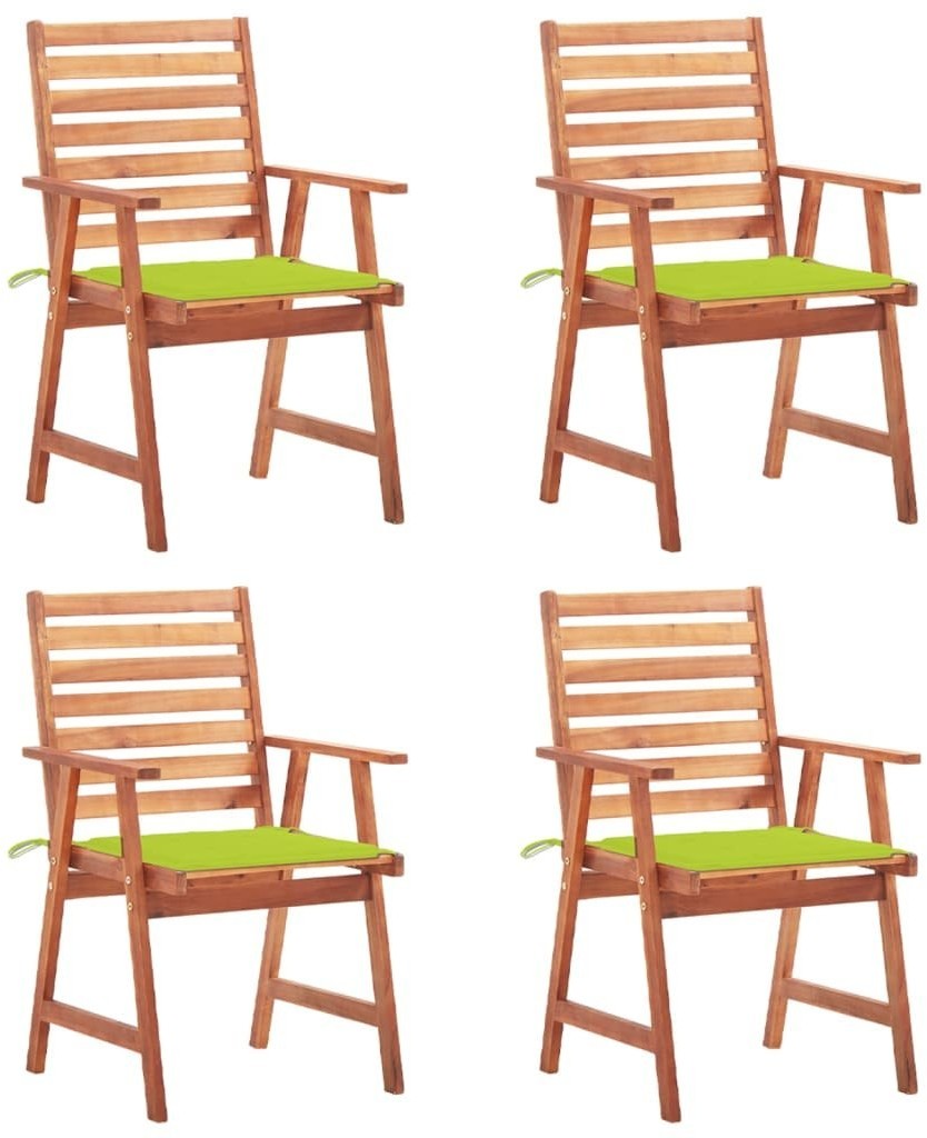 vidaXL Krzesła ogrodowe z poduszkami, 4 szt., lite drewno akacjowe! 3078331