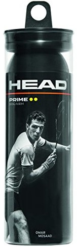 Head Unisex Prime 3 Tube DYD piłki do squasha (3 sztuki), czarne, jeden rozmiar (287316)