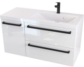 Furni Szafka z Umywalką ATHOS 90 cm D P - Uchwyt Czarny Mat ATH UM 90 D P UC
