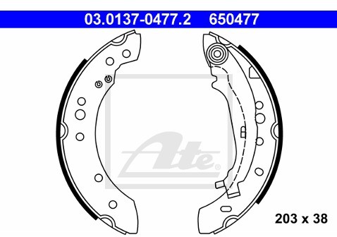 ATE Zestaw szczęk hamulcowych 03.0137-0477.2