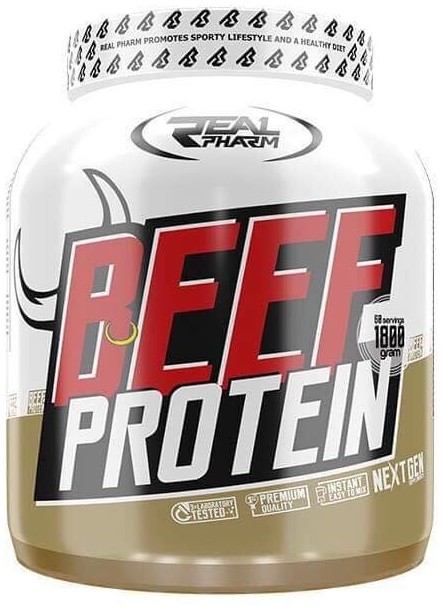 Real Pharm Odżywka Białkowa BEEF WHEY 85 1800g Smaki Biała Czekolada Ananas