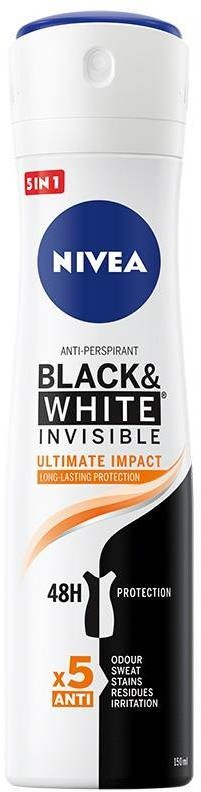 Nivea Black&White Invisible Ultimate Impact antyperspirant spray 150ml 92457-uniw