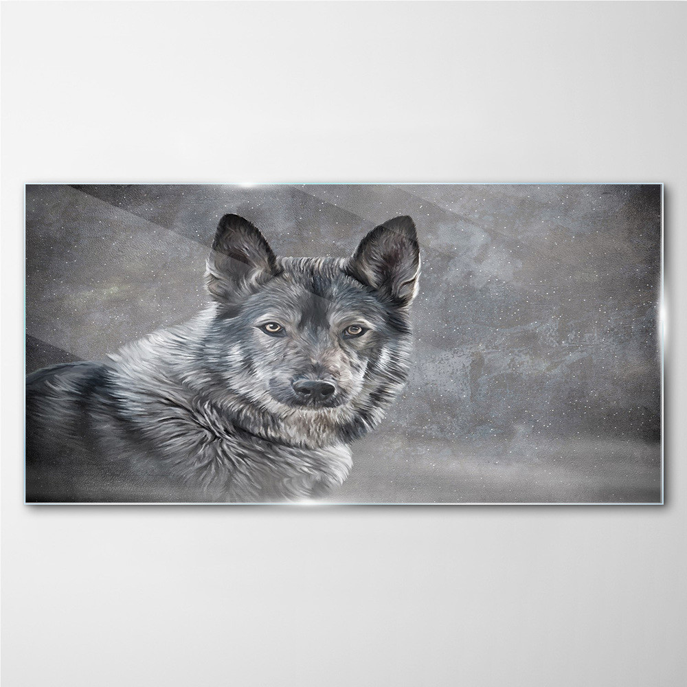 PL Coloray Obraz Szklany Zima Śnieg Zwierzę Wilk Pies 120x60cm