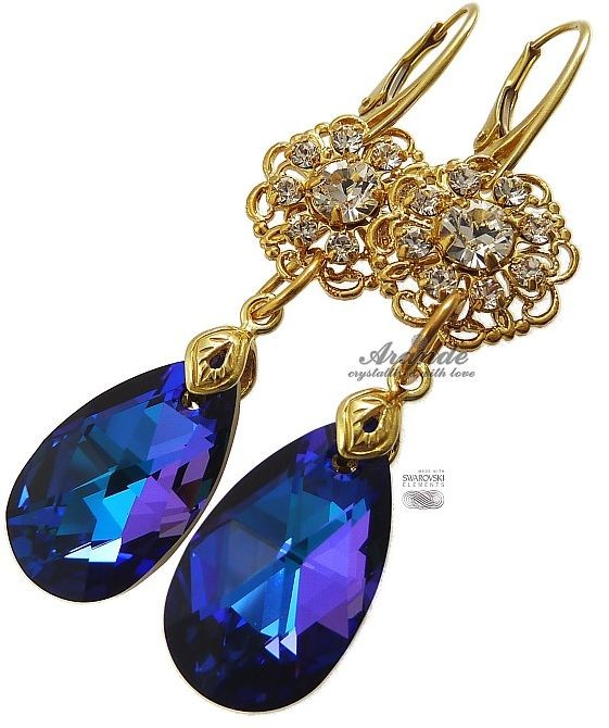 Swarovski piękne kolczyki HELIO GOLD FEEL