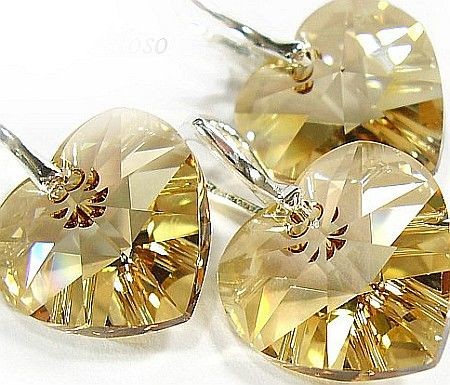 Arande PROMOCJA Swarovski Serce 18mm Komplet Srebro GOLD 1169655096