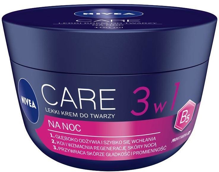 Nivea Care 3w1 lekki krem do twarzy na noc 100ml 93633-uniw