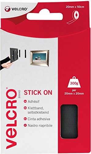 Velcro Stick On Tape 20 MM X 50 cm Biały  zapięcie na rzep do naklejenia i przyczepności Flausch część (szer. x dł.) 20 MM X 50 cm wei VEL-EC60224