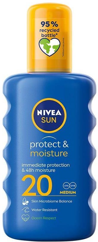 Nivea Sun Protect & Moisture nawilżający balsam w sprayu do opalania SPF20 200ml 108514-uniw