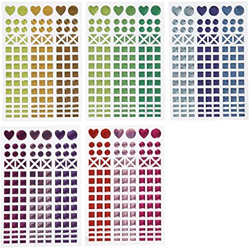 Creativ Naklejki mozaikowe, D: 8-14 mm, arkusz 11 x 16,5 cm, kolory asstd, 10 arkuszy 100263