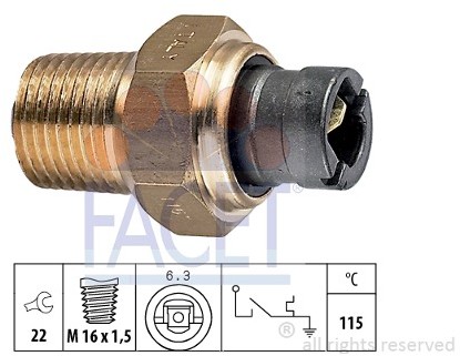 FACET Włącznik temperaturowy, kontrolka płynu chłodzącego 7.4000