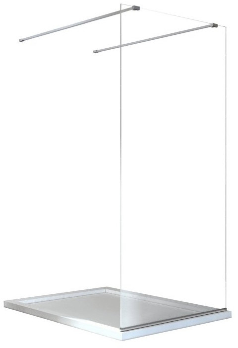 Besco PMD Besco Aveo Due Black Kabina prysznicowa Walk-In 130x195 cm profile czarne szkło przezroczyste ADB-130-195C (ADB130195C)
