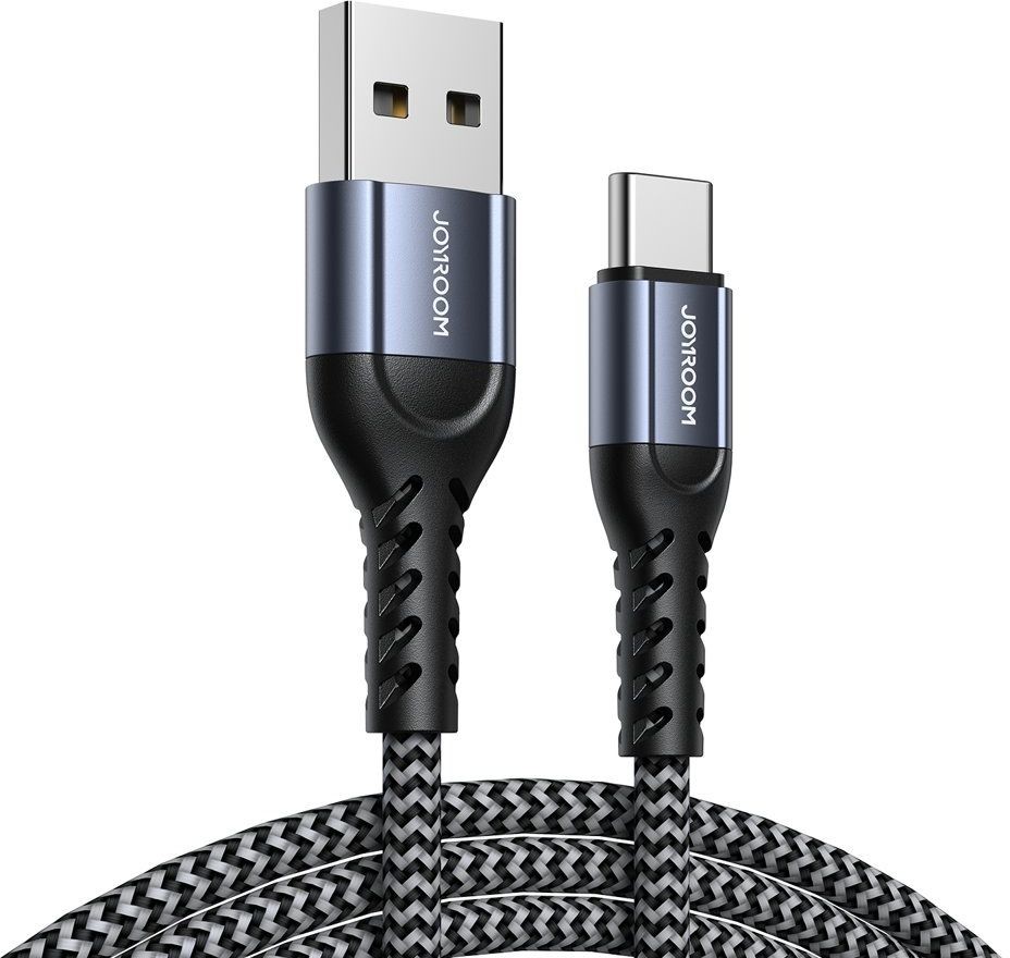 Joyroom N10 King Kong series zestaw 3 x nylonowy kabel przewód USB - Typ C (0.25m + 1.2m + 2m) 3A szare