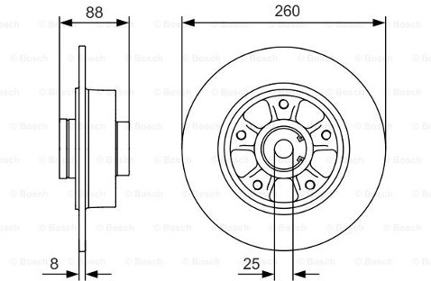 BOSCH Tarcza hamulcowa tylna, 0 986 479 C87  0986479C87