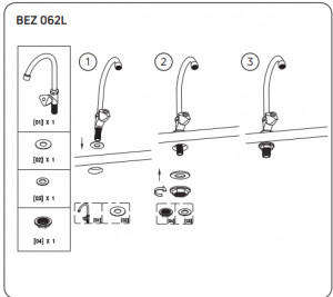 Deante BEZ 062L BATERIA CHROM ZLEWOZMYWAKOWA STOJĄCA Z WYLEWKĄ 