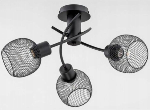 Alfa Sosnowscy Nowoczesna lampa sufitowa WATSA 3xE27 wys. 27cm czarny 25793