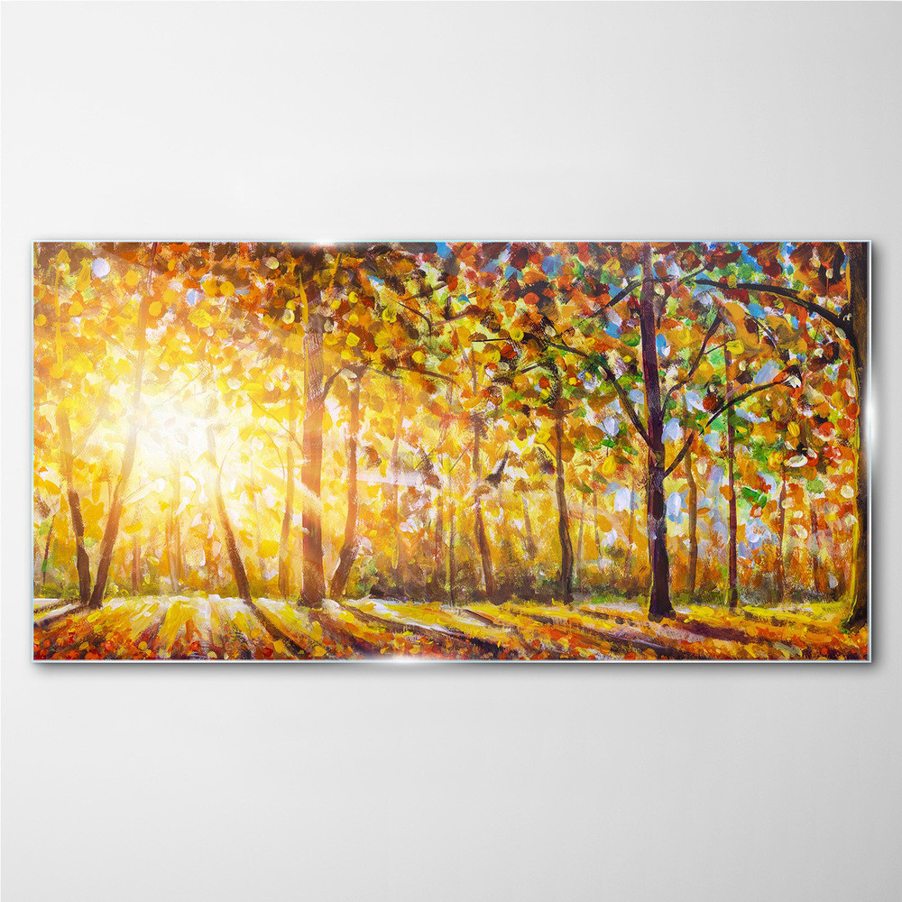 PL Coloray Obraz Szklany las jesień przyroda 100x50cm