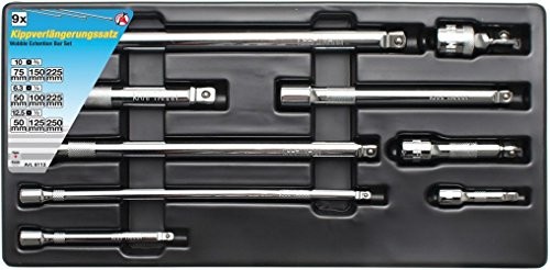 Kraftmann Moc Man 6113 W pionie zestaw przedłużający, 6, 3 (1/4)  10 (3/8)  12, 5 (1/2), 9-częściowy 6113