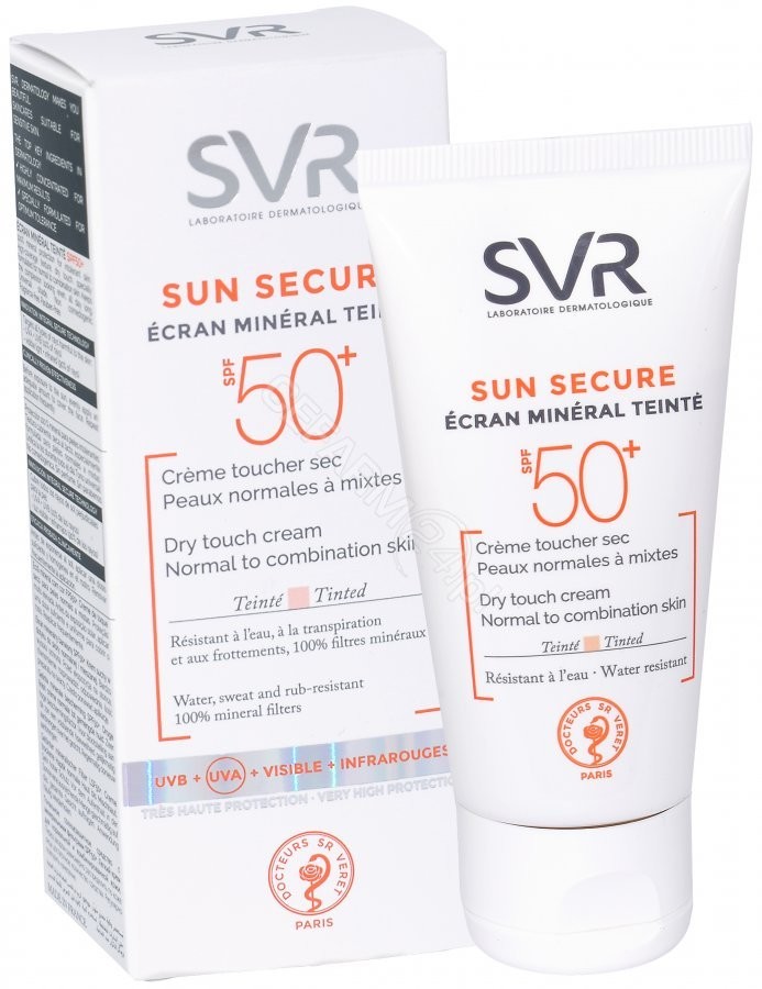 SVR Sun Secure ochronny lekko kryjący krem mineralny do skóry normalnej i mieszanej SPF-50 60 g