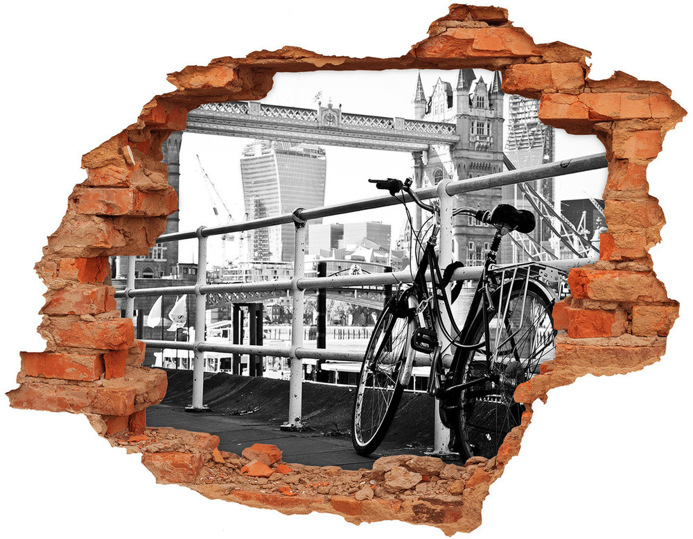 Wallmuralia.pl Fototapeta dziura na ścianę 3d Rower w Londynie