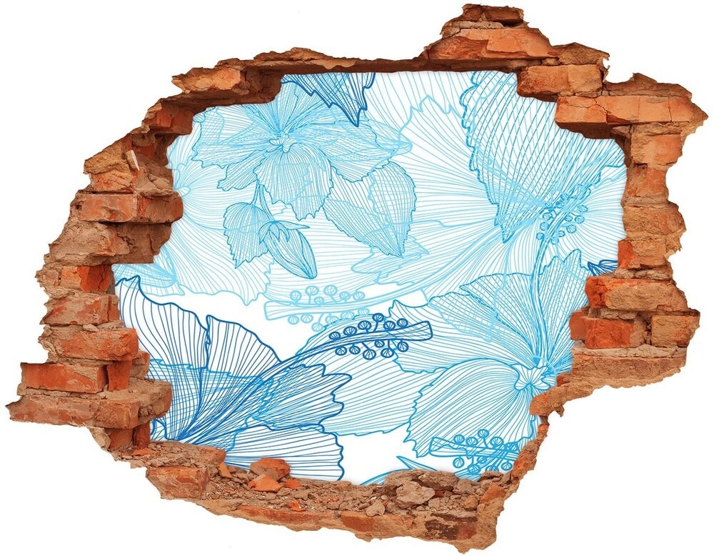 Wallmuralia.pl Naklejka 3D dziura samoprzylepna Hawajskie kwiaty