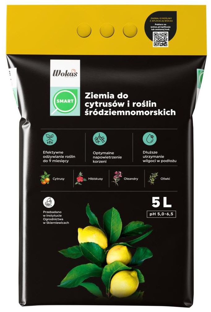 Ziemia do cytrusów i roślin śródziemnomorskich Smart 5l Wokas