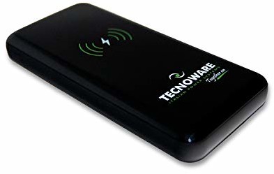 Samsung Tecnoware Power Systems Tecnoware bezprzewodowa ładowarka do baterii z 1 portem USB - Powerbank 10 000 mAh, szybka ładowarka z funkcją Power Delivery - do smartfonów i tabletów (iPhone i - ładowanie przez mikrofon U FPB17608