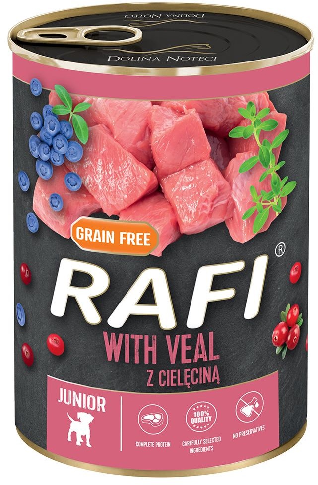 Rafi Junior Pastete, 24 x 400 g - Z jagnięciną, żurawiną i jagodami