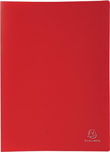 Exacompta 85105e teczka prezentacyjna wykonana z miękkiej skóry PP 300, z 100 gekoernten walizki, nieprzezroczysty, format DIN A4, czerwony 85105E