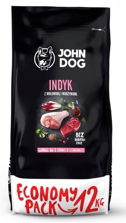 John Dog Indyk z wołowiną i warzywami 12 kg
