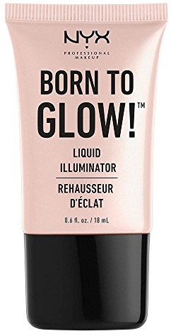 NYX PROFESSIONAL MAKEUP Professional Makeup Born to Glow Liquid Illuminator, płynny makijaż z połyskiem, rozświetlacz, baza podkładu, formuła wegańska, odcień: Sunbeam