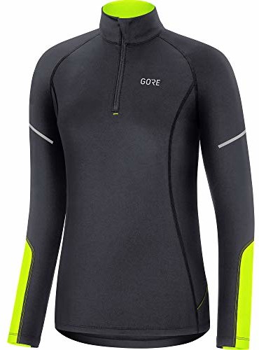 GORE WEAR GORE WEAR damska M średni długi rękaw zamek błyskawiczny koszula z długim rękawem z zamkiem błyskawicznym czarny/neon żółty 36 100534-9908-Small