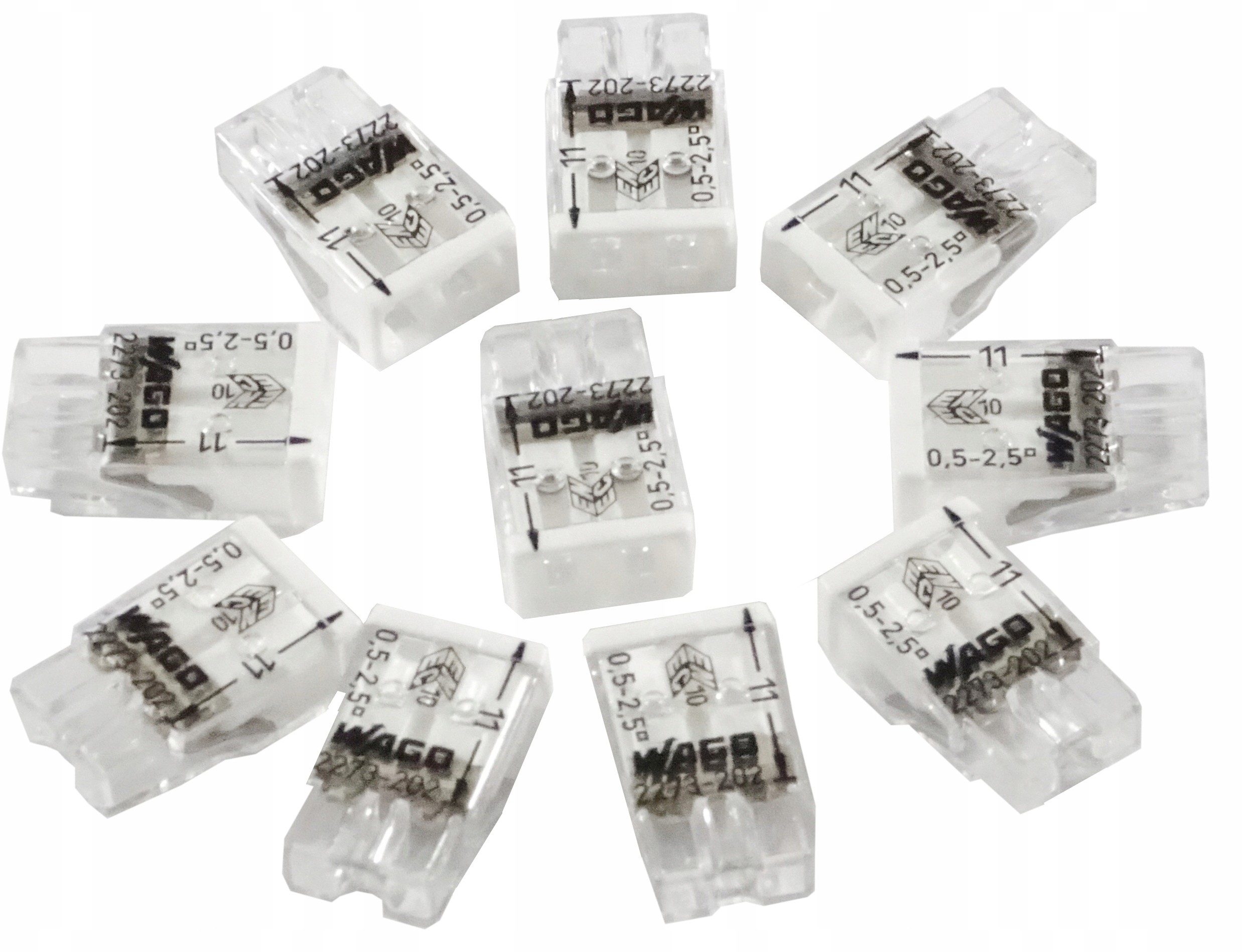 Wago Szybkozłączka 2x0,5-2,5mm2 2273-202 10x