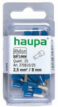 Haupa Końcówka tulejkowa izolowana DIN 4/10 szara 270814/25 270814/25