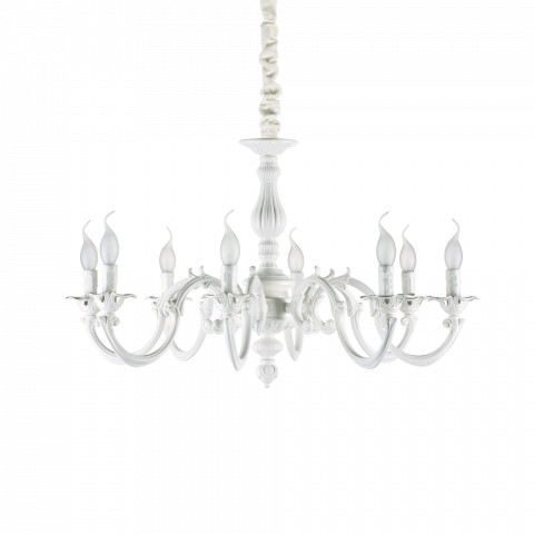 Ideal Lux Żyrandol Justine SP8 197524 klasyczna oprawa wisząca w kolorze białym 197524