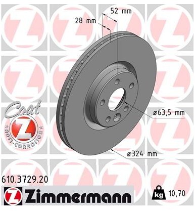 Zimmermann Tarcza hamulcowa 610.3729.20