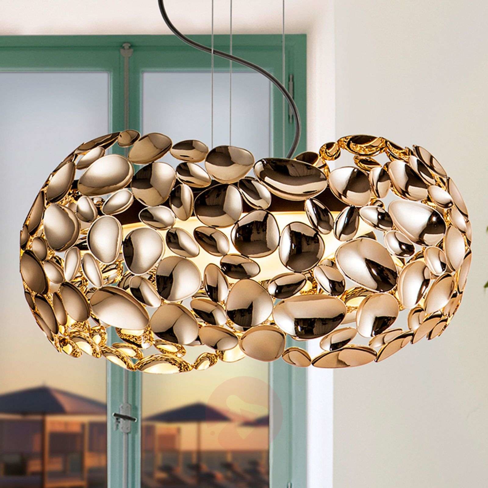 Schuller Lampa wisząca LED Narisa 46 cm różowa/brązowa