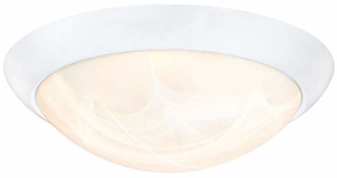 Westinghouse lighting 61066 28 cm ściemniana lampa sufitowa LED do wnętrz, białe wykończenie z białym szkłem alabastrowym 6106640