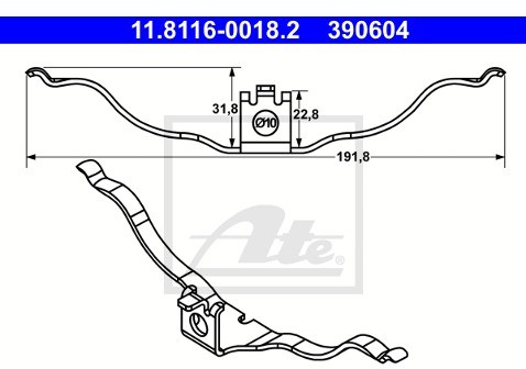 ATE Sprężyna, zacisk hamulca 11.8116-0018.2