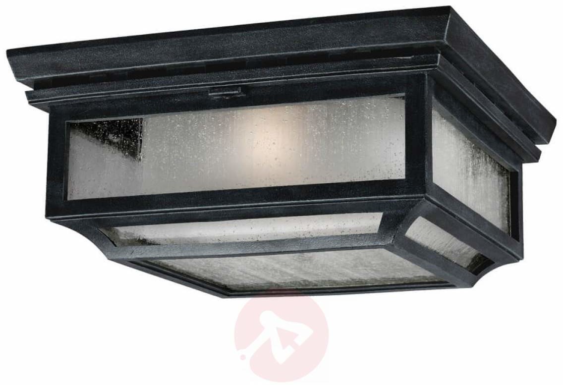 Feiss Zewnętrzna LAMPA sufitowa FE/SHEPHERD/F Elstead klasyczna OPRAWA krople PLAFON IP44 wyblakły cynk przezroczysty outdoor FE/SHEPHERD/F