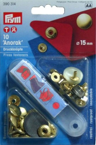 Prym Zatrzask bez szycia Anorak mosiądz 15 MM PRYM_390314
