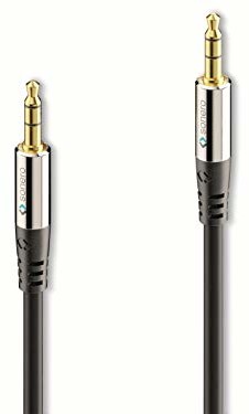 Sonero sonero Kabel Aux Premium 7,5 m, kabel audio jack 3,5 mm, odpowiedni do iPhone'ów, iPadów, smartfonów, tabletów, komputerów PC, samochodów i innych urządzeń stereo, czarny S-AC500-075