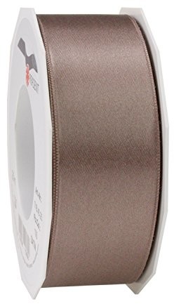 Unbekannt C.E. Pattberg satyna w kolorze taupe, 25 m tasiemka satynowa do pakowania prezentów, szerokość 40 mm, taśma do prezentów do dekoracji i majsterkowania, taśma dekoracyjna na prezenty, na każdą okazję 7184025-036