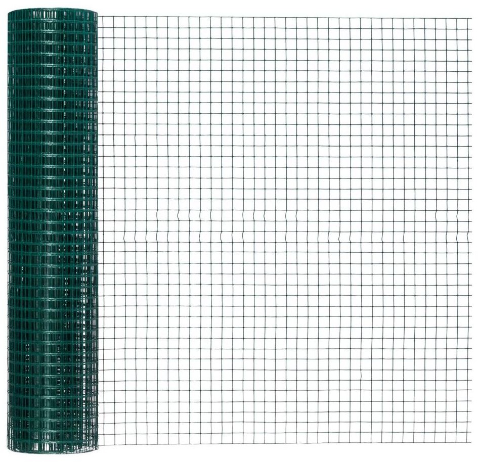 Siatka hodowlana zgrzewana 1 x 5 m zielona metalowa powlekana PVC