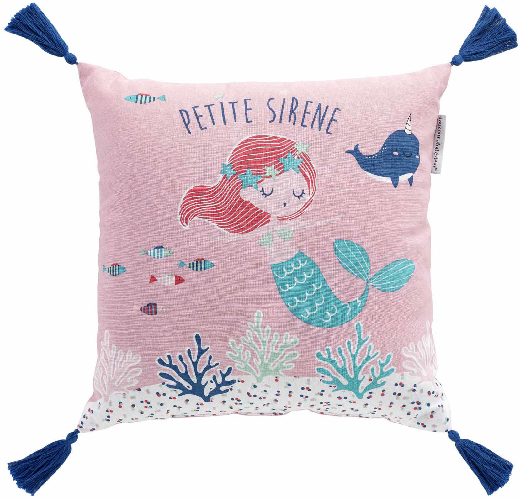 Douceur d'intérieur Douceur dintérieur Poduszka ozdobna dla dzieci PETITE SIRENA 40 x 40 cm 1609043