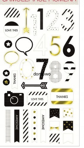 NALEPKA NAKLEJKI do scrapbookingu CYFRY I ZNAKI 3D