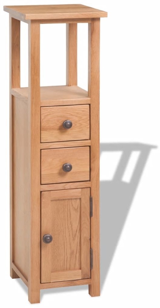 Szafka narożna, 26x26x94 cm, lite drewno dębowe