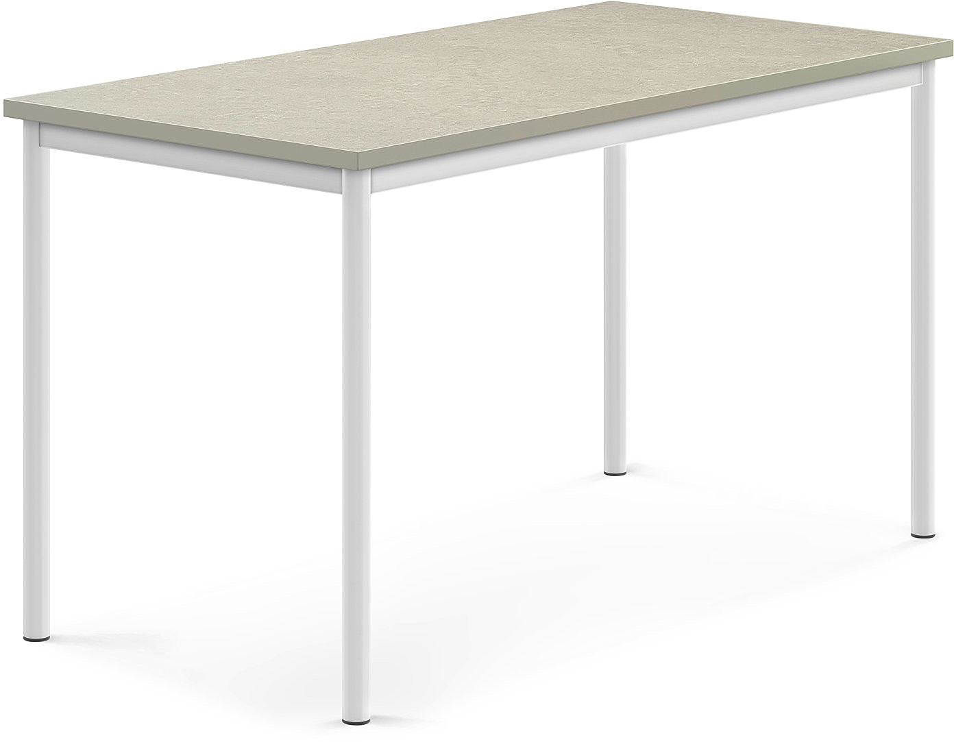 AJ Produkty Biurko SONITUS, 1400x700x760 mm, jasno szare linoleum, biały