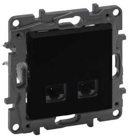 Legrand Gniazdo teleinformatyczne Niloe Step 863566 2 x RJ45 kat 6 STP podwójne czarne