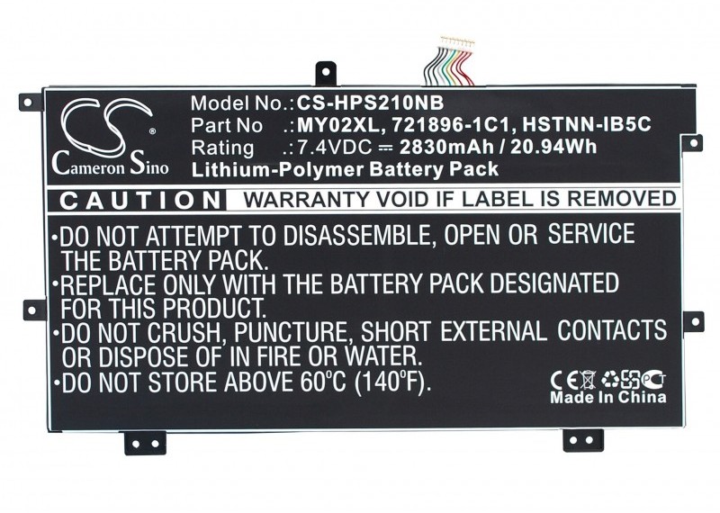 Cameron Sino HP Slatebook x2 721896-1C1 2830mAh 20.94Wh Li-Polymer 7.4V